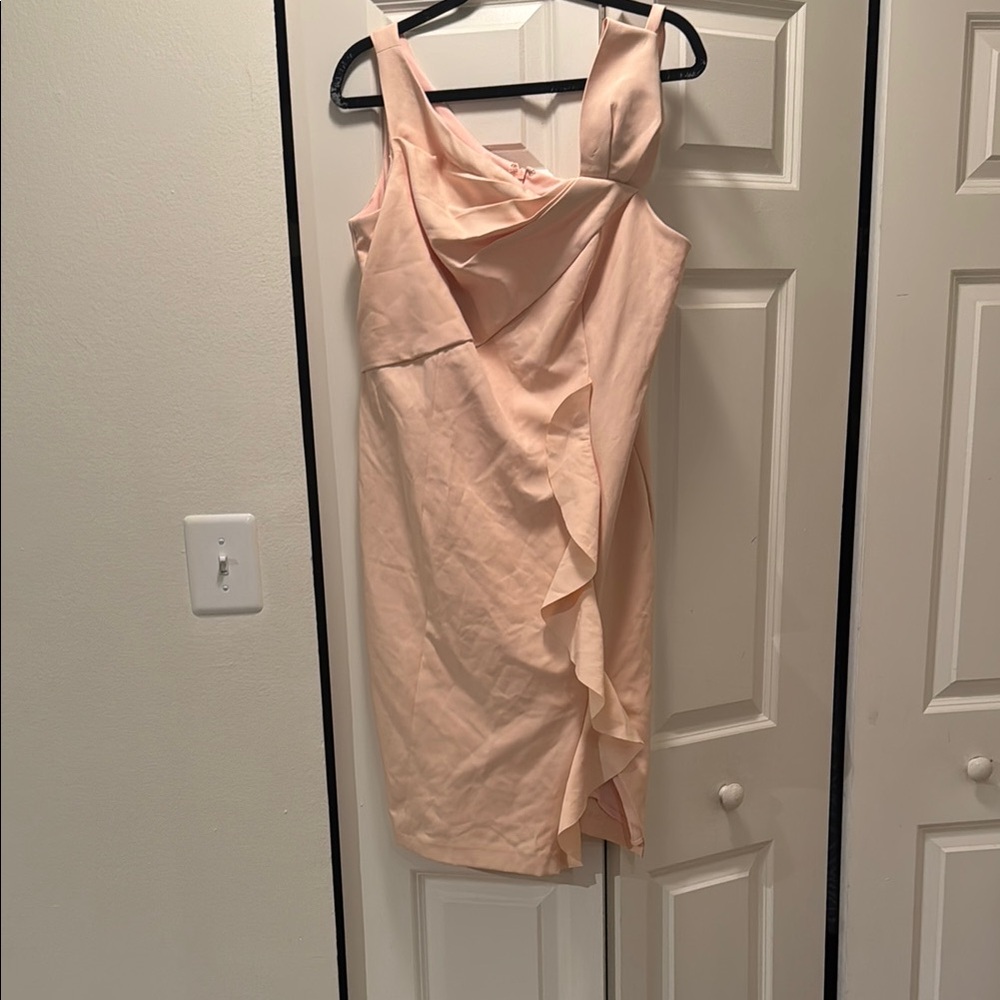 Elegant Peach Ruffle Dress
